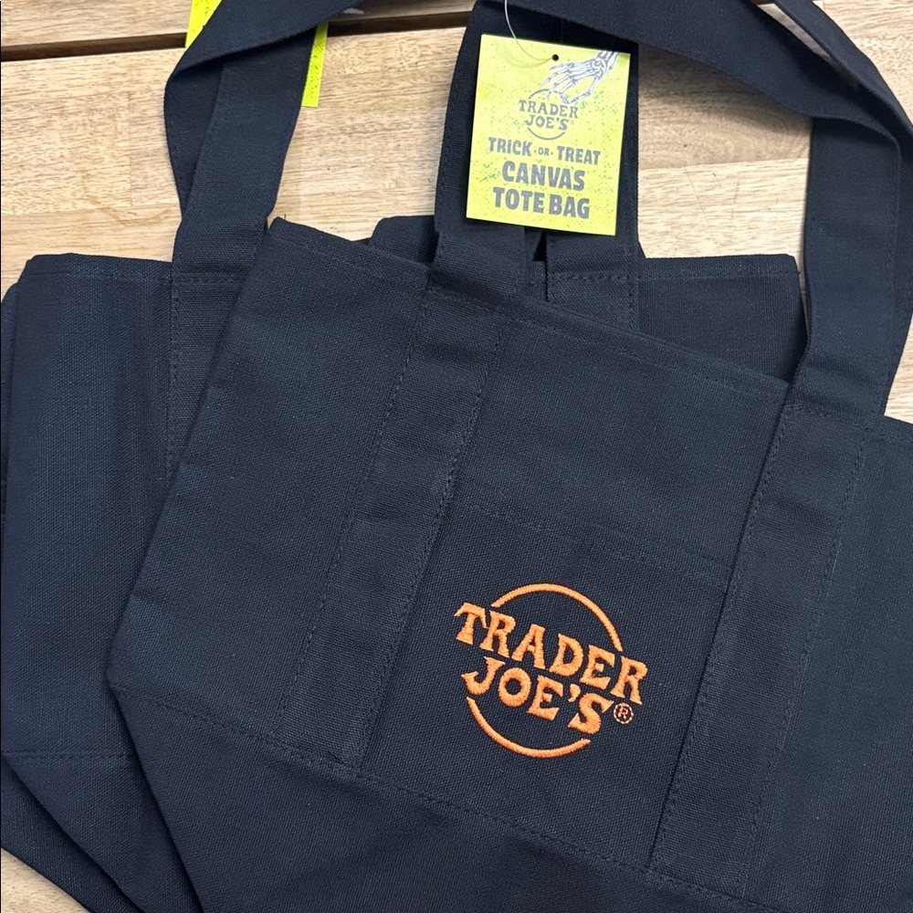 Trader Joe's Black Canvas Tote Bag